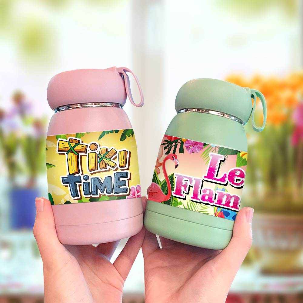 Europa y América verano hawaiano fiesta decoración etiqueta etiqueta de botella de agua Aloha fiesta decoración etiqueta adhesiva