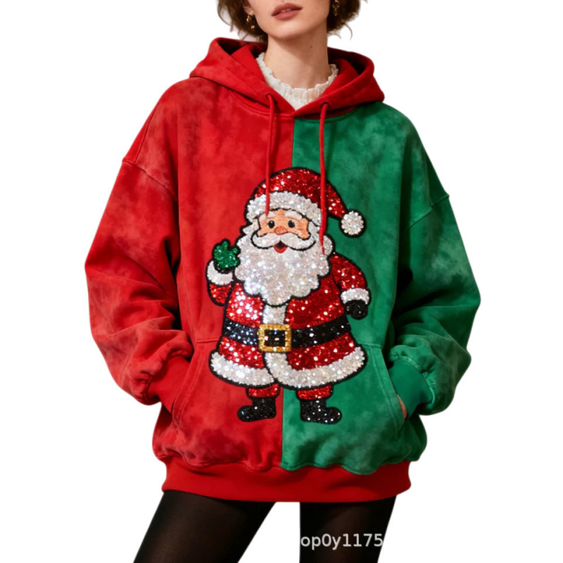 Amazon 3D Printed Fun Christmas Pattern Hoodie Pullover for Autumn and Winter, Customizable with Your Own Designs, Direct from the Factory