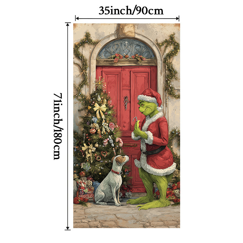 Lámparas de color de Navidad cubierta de tela decoración puerta de poliéster de alta densidad tela de fondo de Año Nuevo fiesta de puerta de entrada amueblado tapices