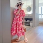 宽松大花大童碎花裙子