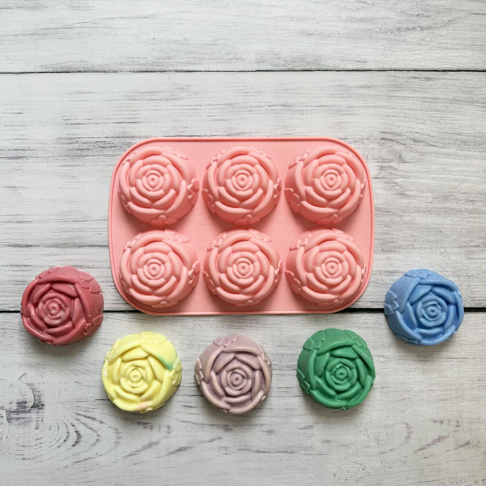 6 rosas 340 molde de silicona pastel molde de pastel gelatina torta molde de pan herramientas de horneado