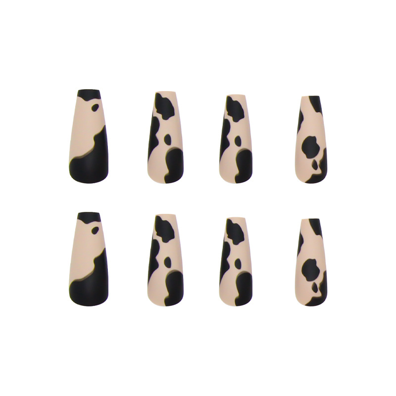 Frosted Leopard W045 Nail Frosted Long Ballet European and American False Nail Nail Patch Wear nails Finished
