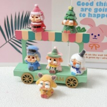 植绒圣诞哭哇 树脂车载小摆件潮玩桌面配饰创意diy钥匙扣立体萌粒