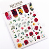 Nail stickers, fake nails, adhesive sticker contains rose for nails, 3D, flowered