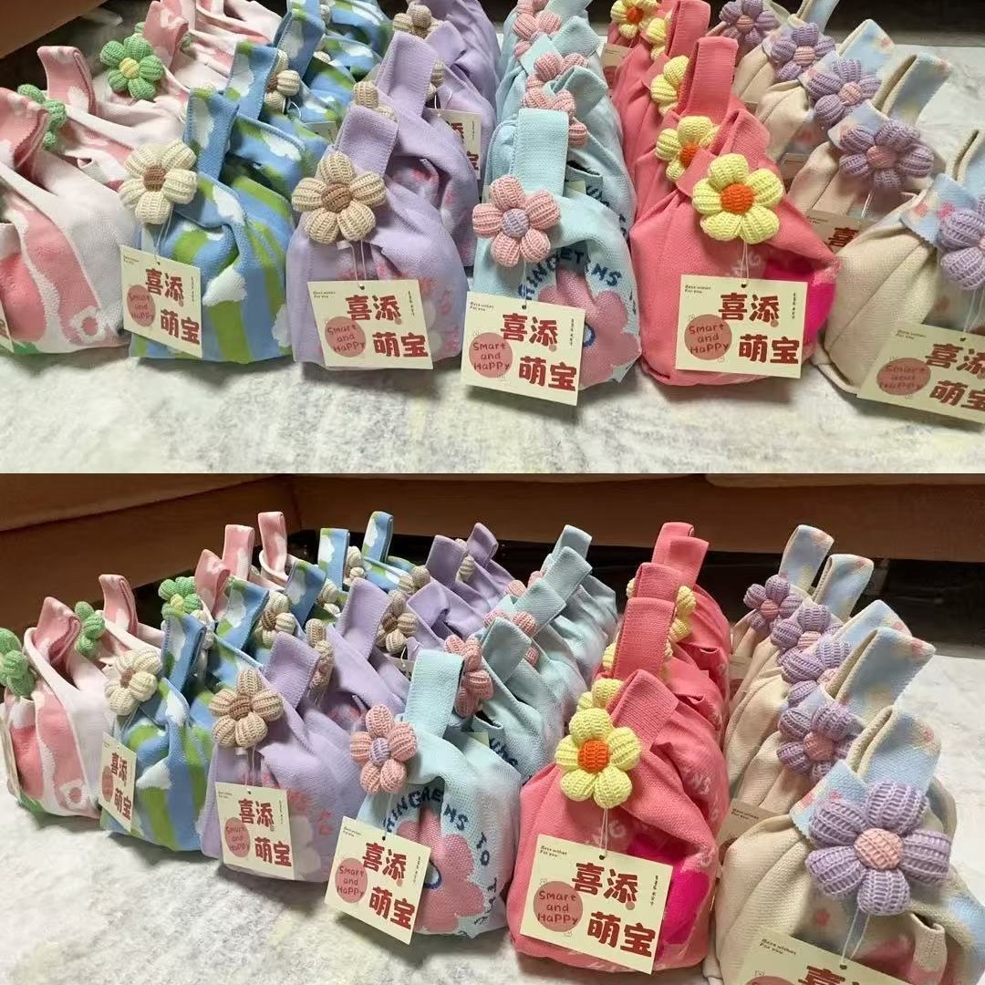 加厚高克重针织手提包编织包托特包女编织包礼品袋伴手礼袋女包30