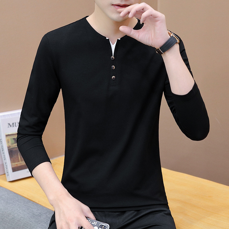 Camisetas POLO transfronterizas de primavera y otoño para hombre, camisetas básicas modernas para negocios, camisetas POLO versátiles de manga larga para jóvenes, ropa masculina de comercio exterior. image 12