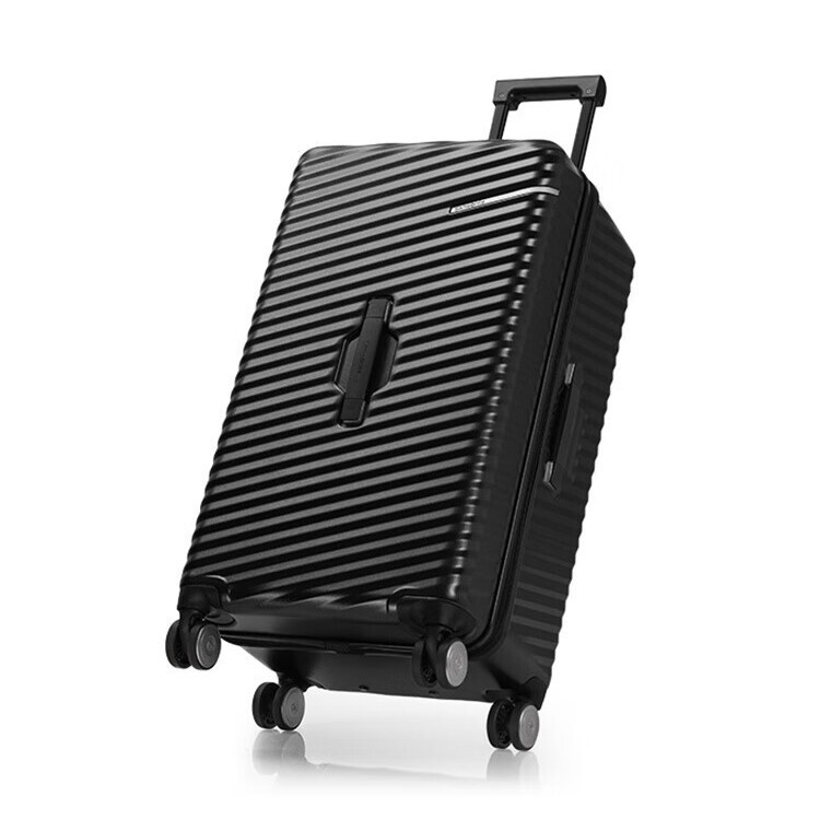 New Model. Slim Gold Ratio Trolley Suitcase, Pc Material, Nw8*09001, Black 27inch