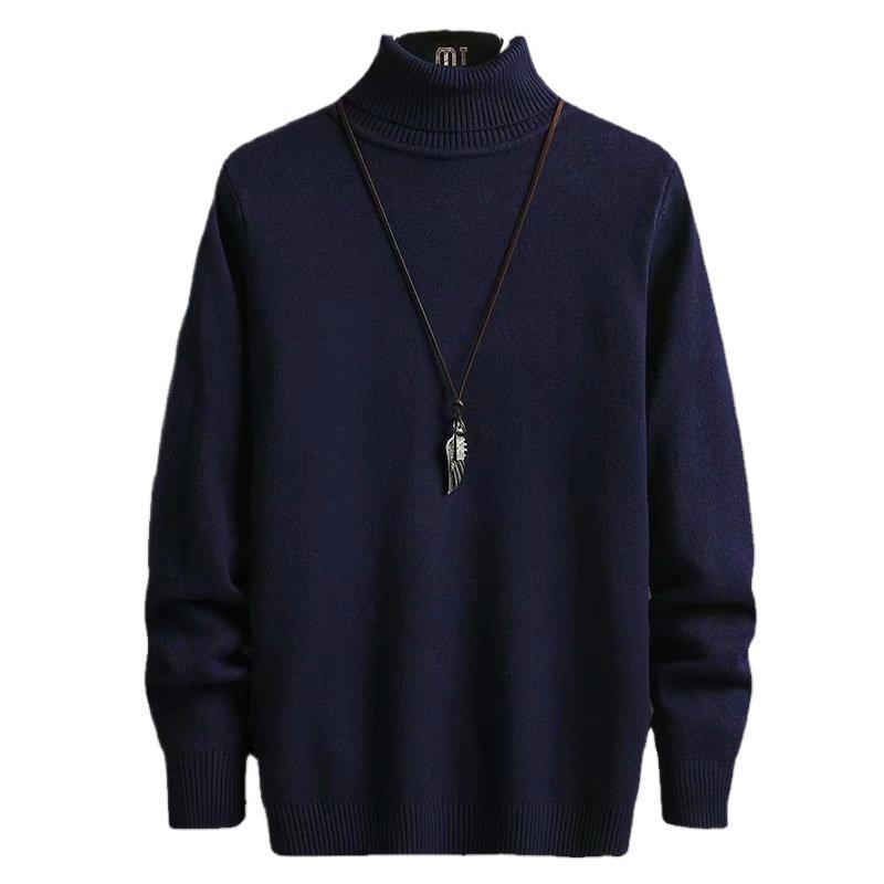Suéter de terciopelo de visón cuello alto de los Hombres estilo coreano suéter de color degradado de moda camisa de fondo para hombres otoño e invierno abrigo de punto grueso