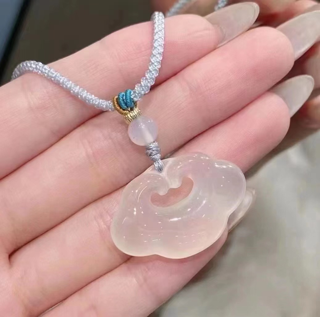 대형 루이 펜던트 + 그레이 브레이드 로프