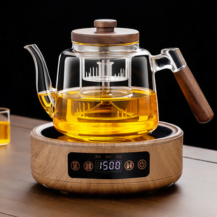 Teapot Tea Set suit 2025 New Style Teapot Electric Heating Tea Cooking Integrated Electric Ceramic Stove Glass Tea Set Household