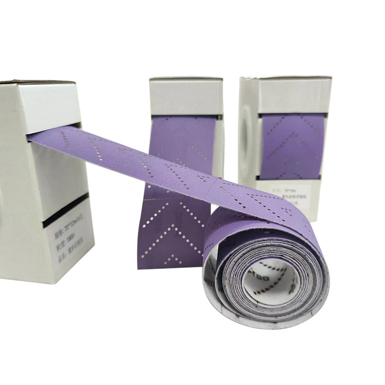厂家直销 紫色陶瓷砂纸卷 旋风孔砂纸汽车打磨抛光长条干磨砂纸卷
