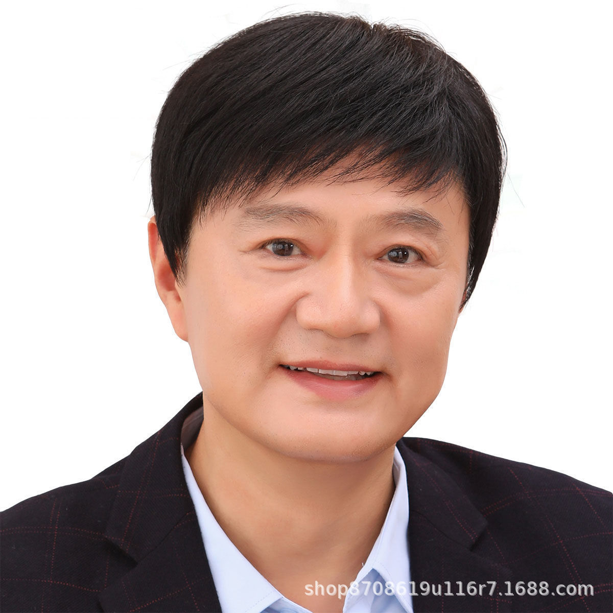 Customized Men's Short Hair Dad Handsome Middle-Aged and Elderly Wig Set Men's Light and Breathable Full Head Cover to Cover White Hair