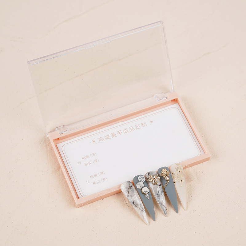 Factory Direct supply wear nail storage box rectangular transparent simple nail art display box necklace jewelry specimen box Factory Direct supply wear nail storage box rectangular transparent simple nail art display box necklace jewelry specimen box