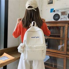 かばん女子韓国版高校生中学生日系かわいい大容量ins少女リュックサックショルダーバッグシンプル