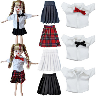 Lijia Doll Clothes Toy Mini Student Dress Fashion All-match Shirt Fashion Dress 6 Points Doll Clothes