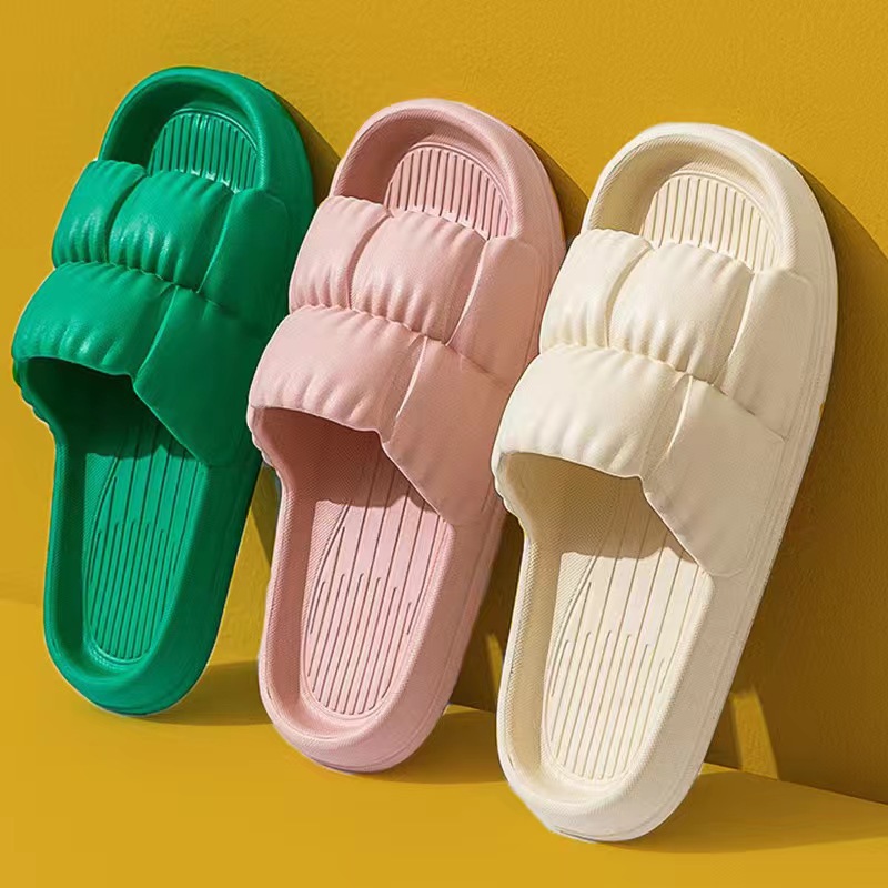 Summer New Petal Slippers for Women Indoor Bathing Household Thick-Soled Sandals Couple Slippers