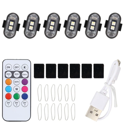 control multi-mode colorful LED flash: Other lights - six-lights-and-one-remote-control