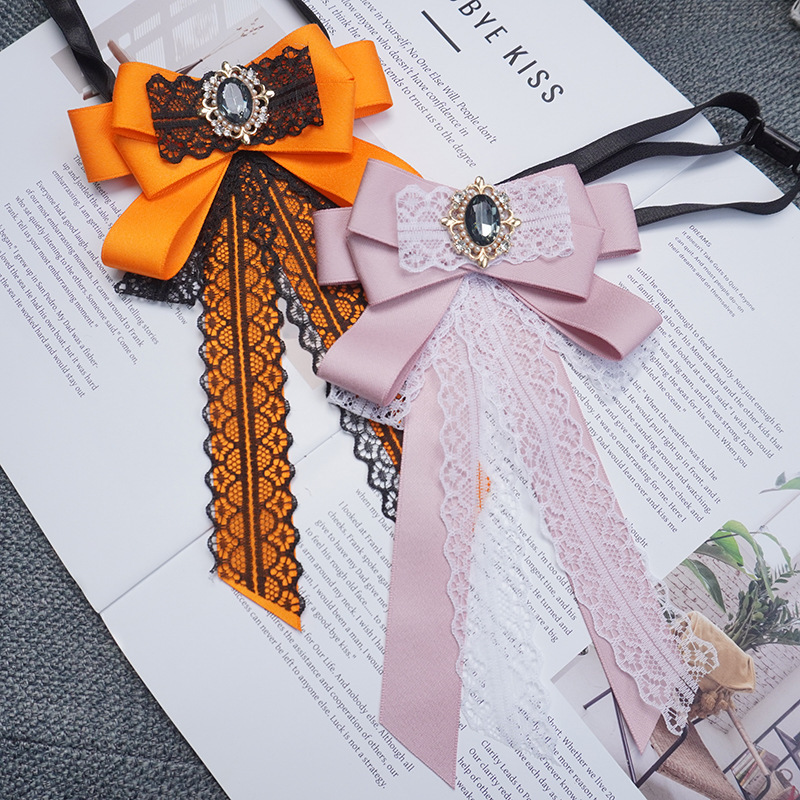 Bow Brooch Korean Black Lace Shirt Bow Tie Collar Accessory College Style Bow Tie Retro College Style Bow Brooch Korean Black Lace Shirt Bow Tie Collar Accessory College Style Bow Tie Retro College Style