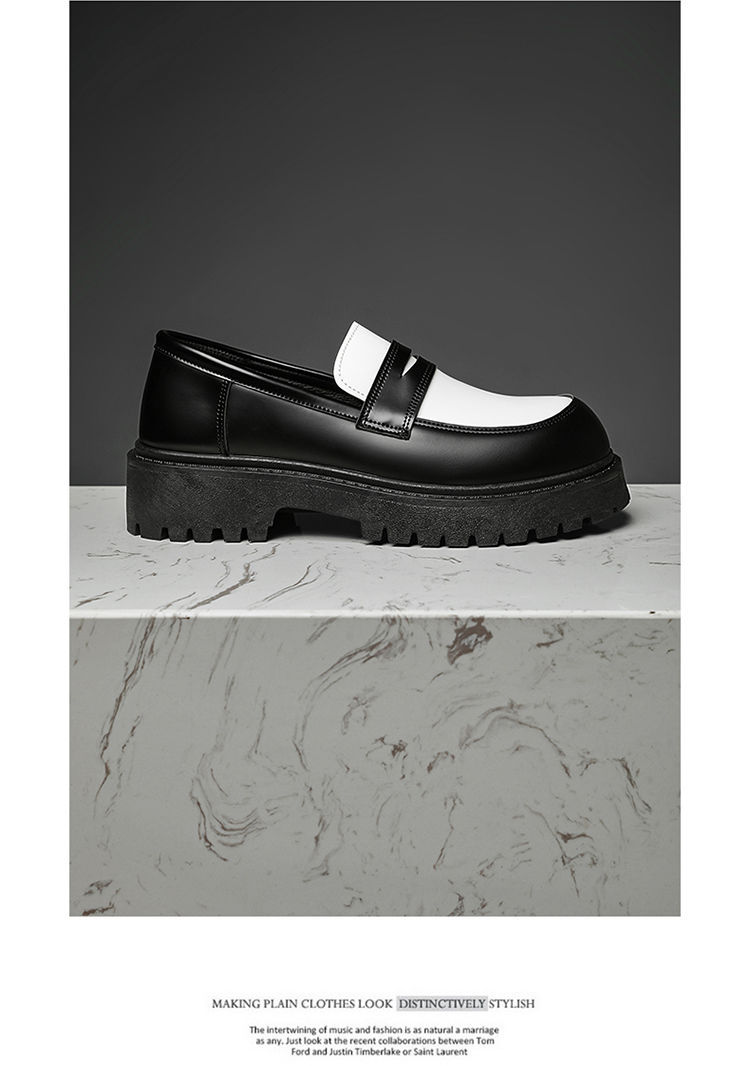 Chaussures Derby tendance pour homme ShoeVault, automne, style britannique décontracté, semelle épaisse et élégante, style rétro, rehaussantes, en cuir._voghion.com