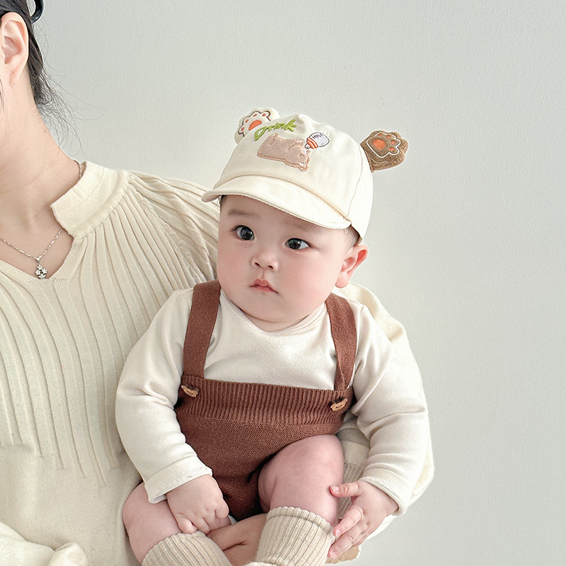 Sombreros para bebés primavera y otoño delgados sombreros de protección solar lindos gorras de lengua de ultra-flexible para hombres y mujeres bebés pequeños meses sombreros de béisbol verano