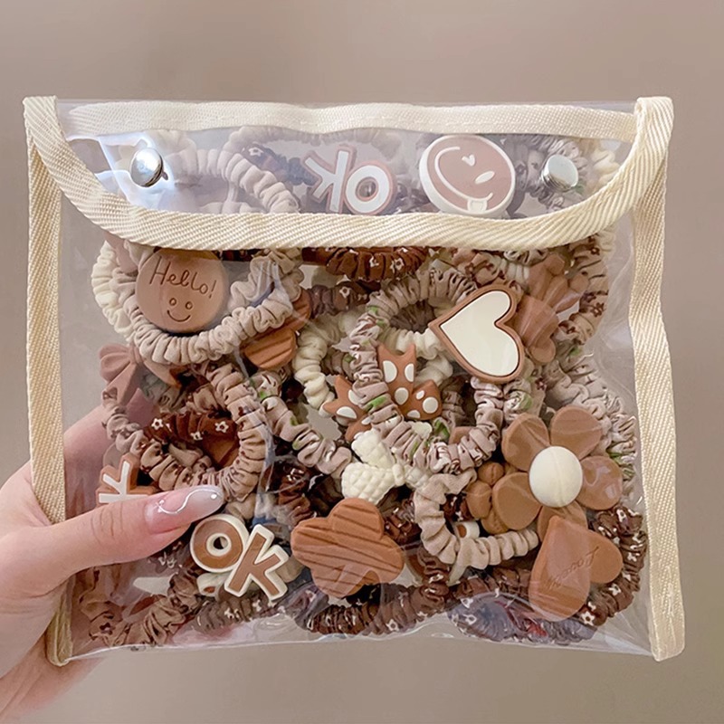 Cuerdas de cabello de color leche para niños flores anillo de cabello arco de goma para niñas no lastimar el cabello banda de goma para el cabello para niñas