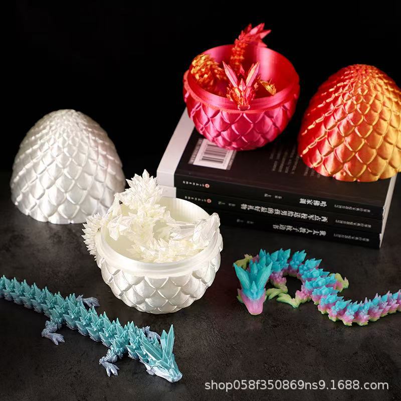 【外贸品质】3D打印水晶龙关节可活动装饰摆件迷你小神龙创意潮玩