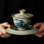 德化陶瓷泡茶手绘盖碗