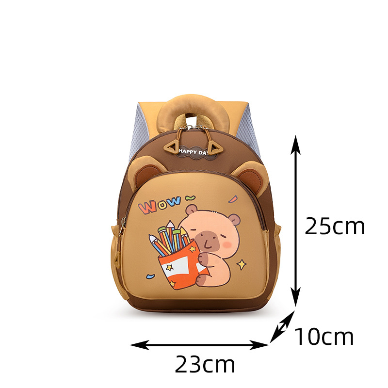 Transfronterizo nueva mochila de niñas Capibara mochila de niños 3 - 6 años de edad 5 gran capacidad mochila de jardín de infantes para niños