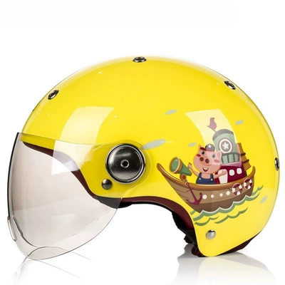 Universal for All Seasons, Half Helmet – Motosiklet dəbilqələri - s-bright-yellow-green-piglet-b103