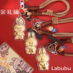 黄金拉布布爆火卡通手机链暴富手链包包挂件手机钥匙扣送礼品批发