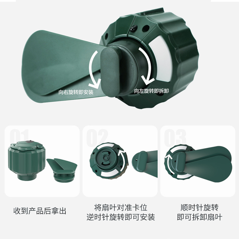 Nueva tienda ventilador de techo al aire libre ventilador de dos hojas de camping portátil USB camping iluminación lámpara dormitorio control remoto ventilador eléctrico