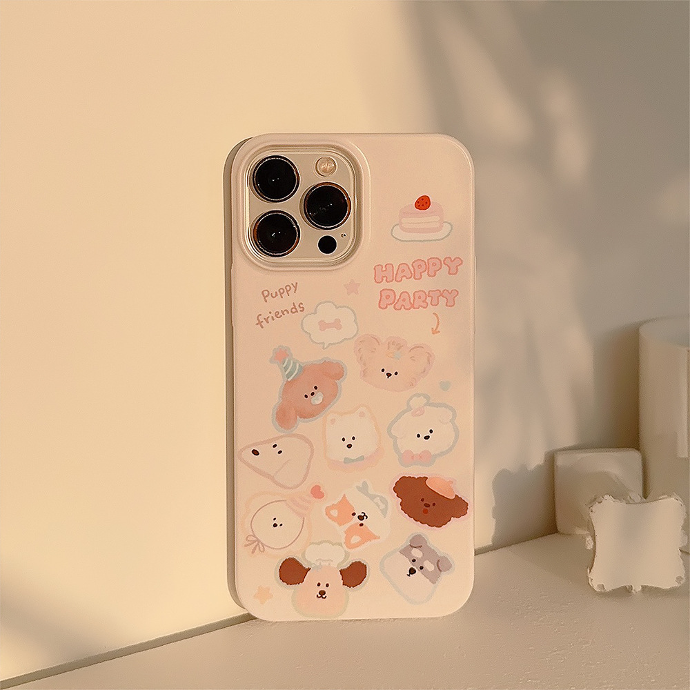 Divertido avatar de cachorro de dibujos animados, adecuado para iPhone 17, funda para iPhone 15, iPhone 14 Pro Max original, película protectora para iPhone 12, iPhone 16.