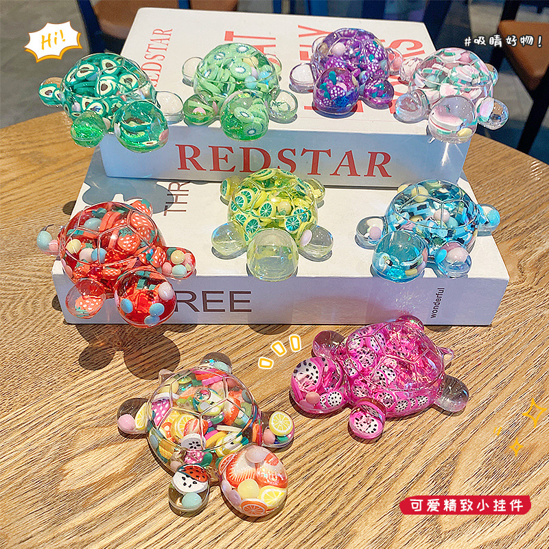 Large Fruit Cut into Oil Turtle Large Desktop Ornament Oil Liquid Matching Doll Cute Stress Relief Toy