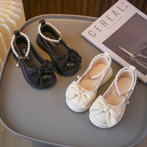 Children's Fashion Pearls Princess Shoes 2024 Spring and Autumn New Style, Unisex Performance and Performance Shoes for Girls