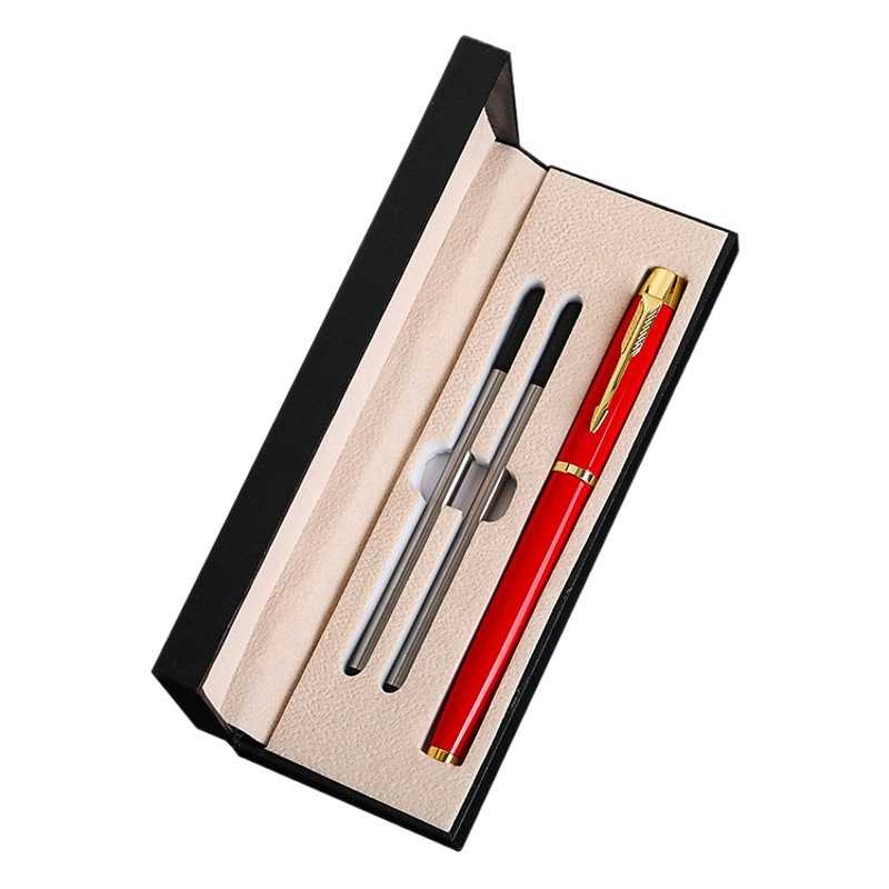 Fabricante en stock traje de pluma de firma de gama alta Bolígrafo de metal Impresión de regalo de negocios LOGO pluma de gel de Conferencia