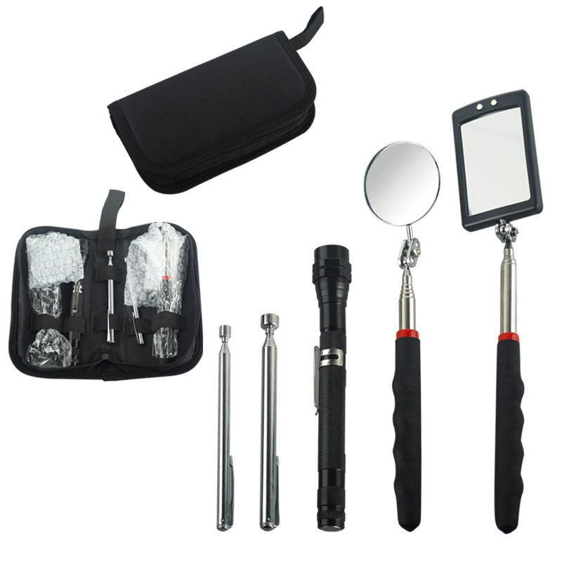 Трансграничный магнитный пикап сумка для хранения телескопическое удлинение инструмент круговое зеркало квадратное зеркало фонарик головка 1,5/3 фунта комплект