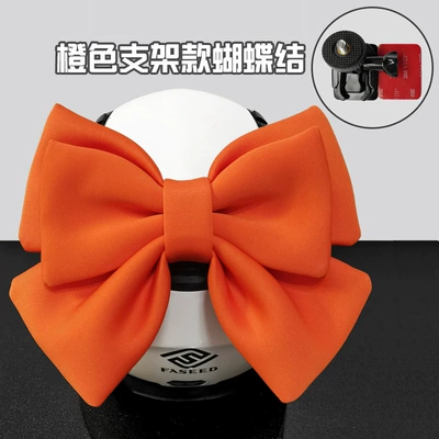 Bow on the Helmet, Motosiklet dəbilqələri - one-size-fits-all-ktm-orange-double-layer-luxury-bow-gopro-bracket