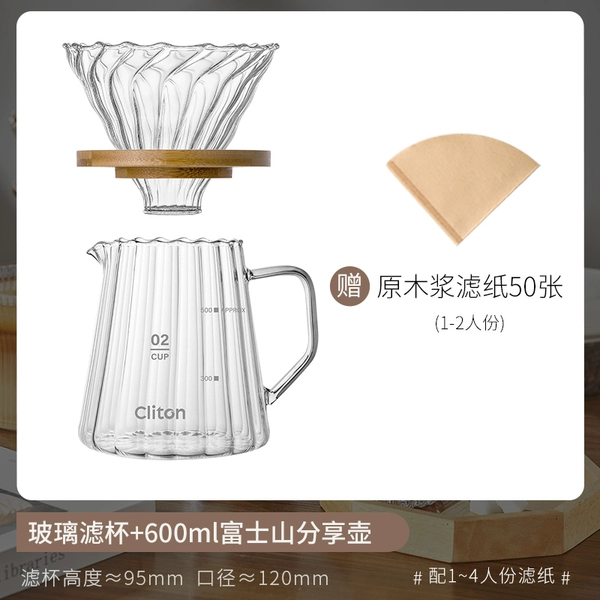 ✷◖◖◖◖✷【Serves 1-4】Glass filter cup + Mount Fuji sharing pot✷◖◖◖◖✷