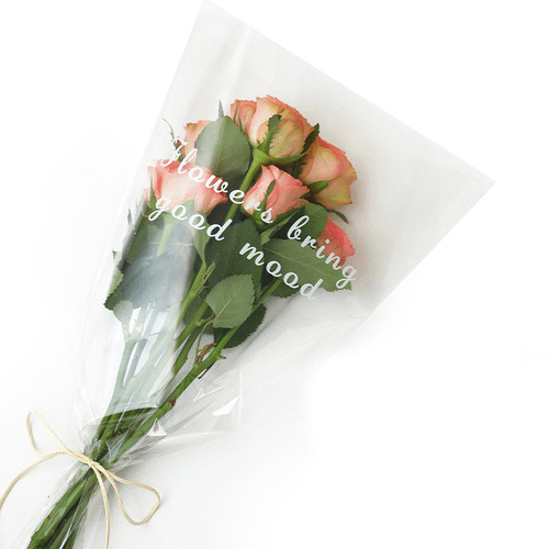 Fully transparent multi-branch bag English bouquet bag rose packaging bag flower single bag flower arrangement bag material floral art