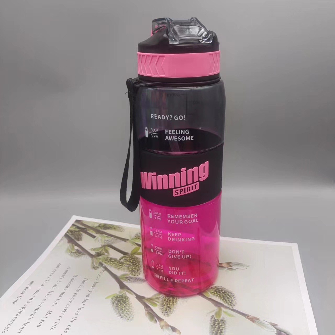 Botella deportiva de gran capacidad – Resistente al calor – Con pajilla para estudiantes y gimnasio