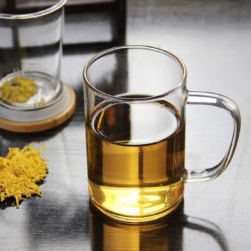 Cubierta de madera al por mayor cubierta de bambú de tres piezas de vidrio de borosilicato flor taza de té cubierta de madera engrosada fondo con tapa de filtro taza de té verde