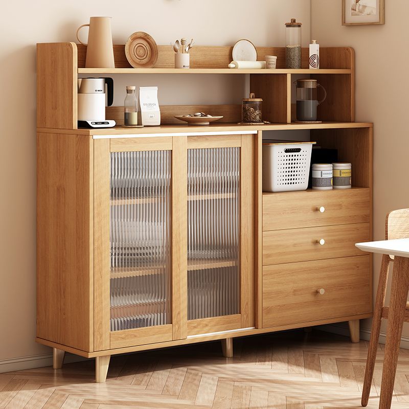 Sideboard Wall-Mounted Integrated Storage Cabinet Home Kitchen Storage Cabinet Solid Wood Tea Cabinet Living Room Storage Cabinet