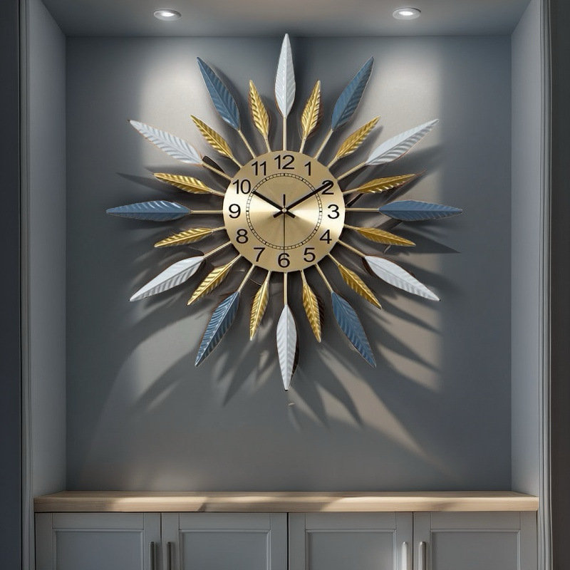 Nordic Light Luksusowy zegarek do salonu, zegar ścienny, modny, cichy, montowany na ścianie_voghion.com