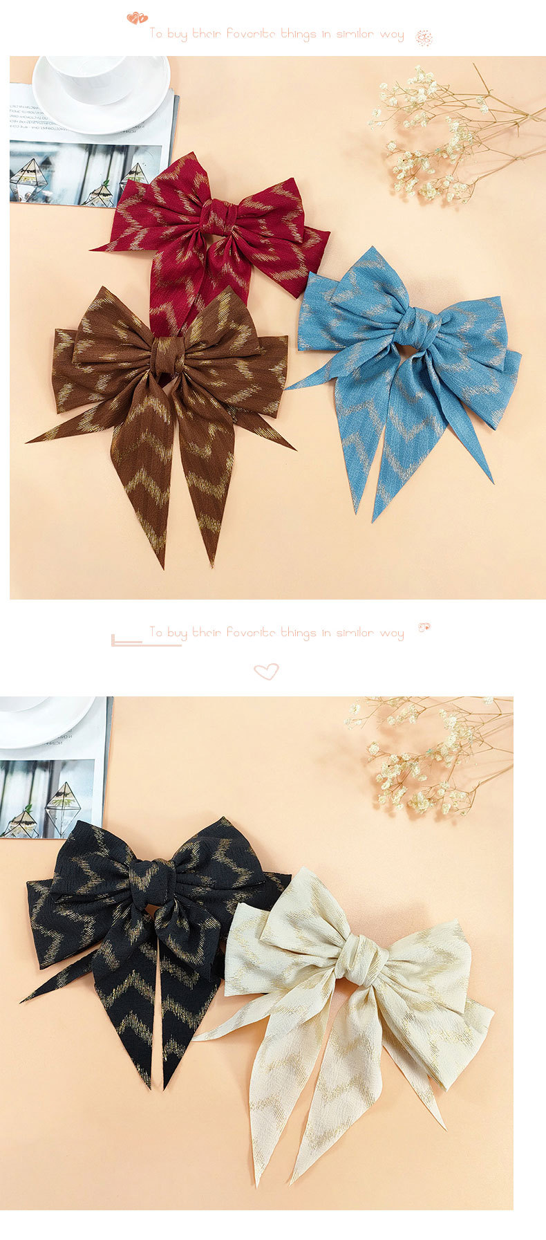 Korean New Bronzing Bow Hairpin Fabric Personality Hair Clip display picture 4