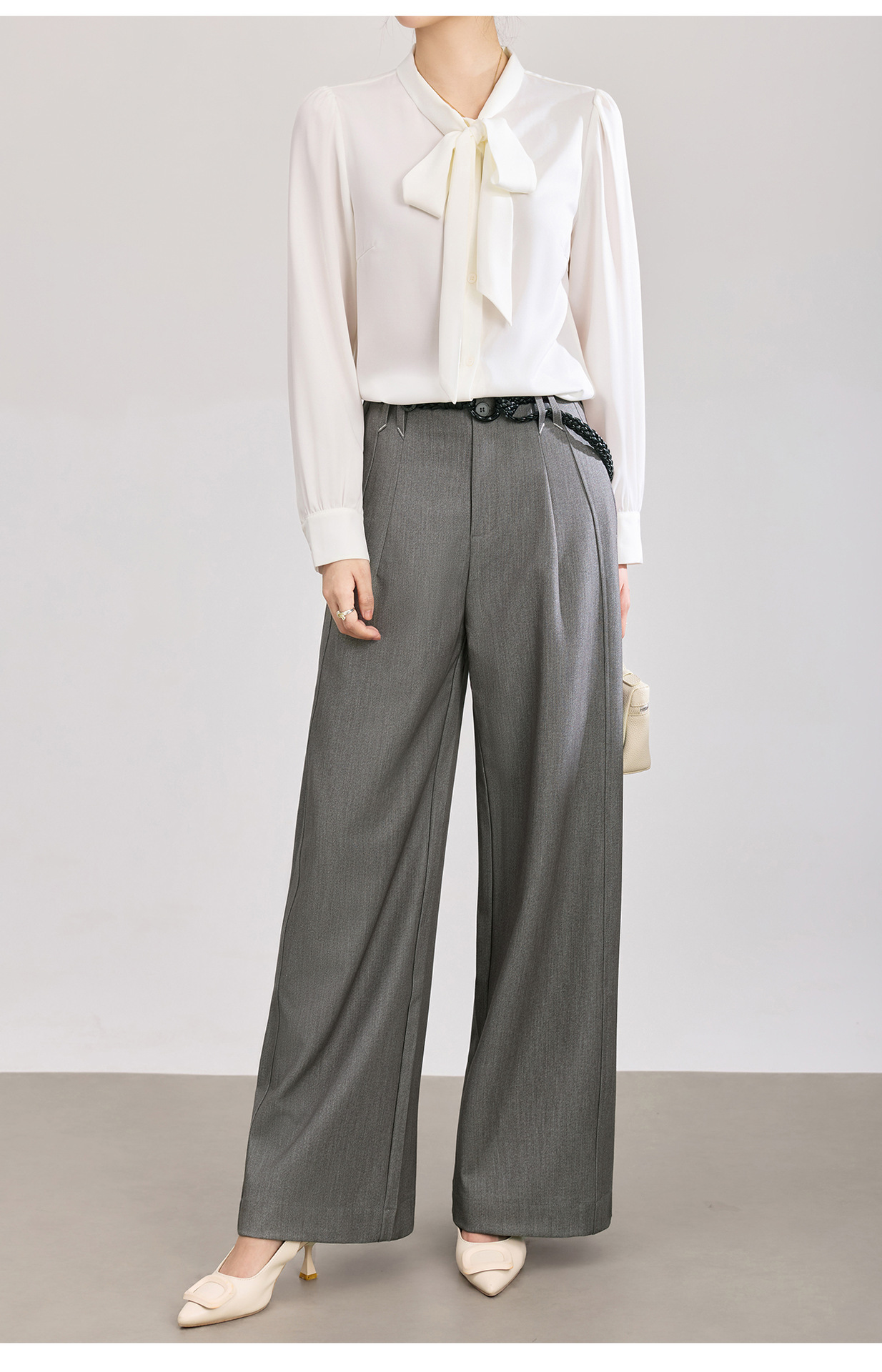 Quần culottes nữ ống rộng dáng suông chất len pha tơ nhân tạo cao cấp — Xanh lông mòng đen chi tiết 24
