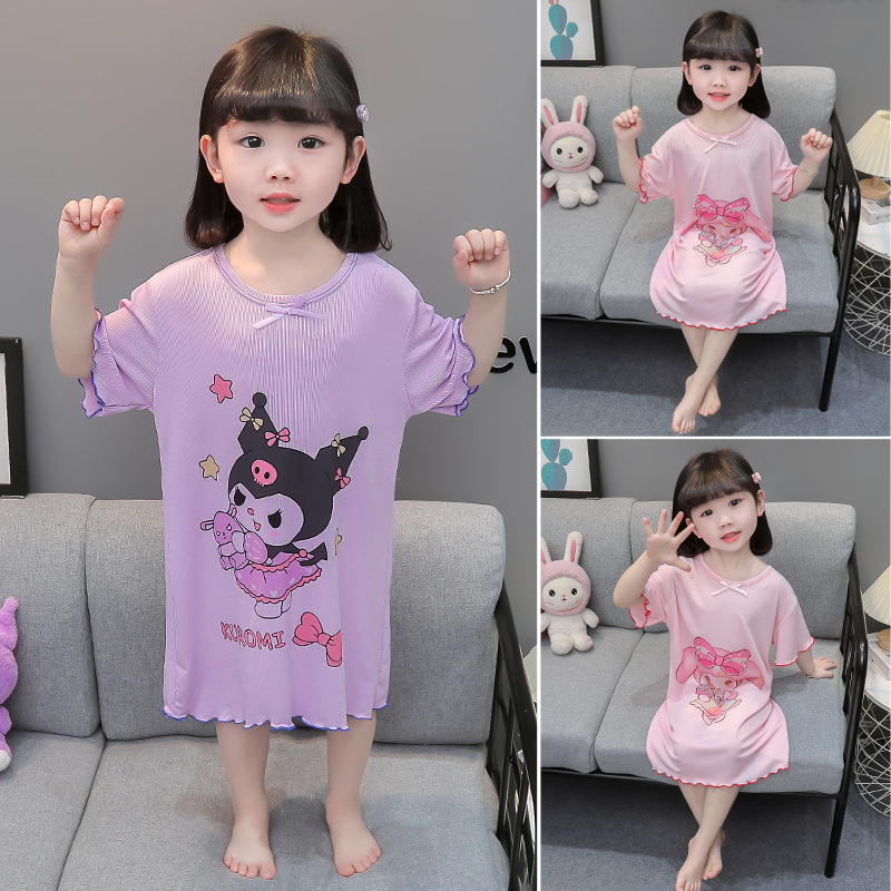 Pijama de niñas pijama de verano delgado bebé hielo ropa de aire acondicionado niñas pequeñas ropa de verano para niños ropa doméstica image 6