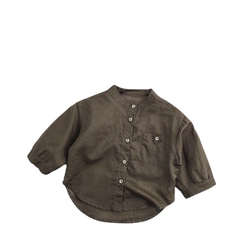 Ramie cotton boys and girls outdoor skin clothing summer new style children's light and breathable air-conditioned cardigan children's sun protection clothing