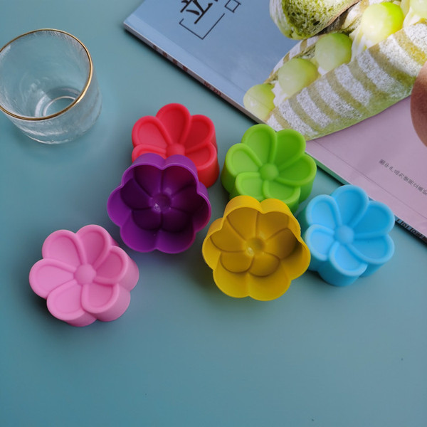 Silicone soap mold contains rose