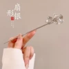 3#Pearl fan -shaped silver color