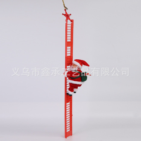 ビーズ登り電動音楽サンタクロースはしご鹿引き車創意クリスマスプレゼントクリスマス装飾置物|undefined
